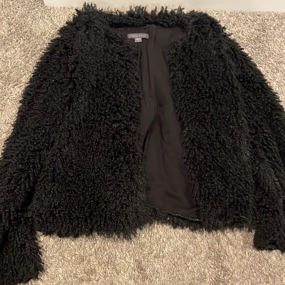 Black fuzzy jacket